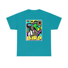Load image into Gallery viewer, Charlie "Bird" Parker in Color from Gray vs. Grey in Color single panel Unisex Heavy Cotton Tee
