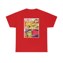 Load image into Gallery viewer, Yellow Space Machine from Gray vs. Grey in Color single panel Unisex Heavy Cotton Tee