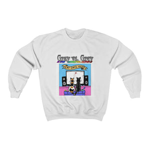 Gray vs. Grey in Color Cat Date Night Unisex Heavy Blend™ Crewneck Sweatshirt