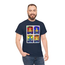 Load image into Gallery viewer, Four Faces of the Santa Fe from Gray vs. Grey in Color single panel Unisex Heavy Cotton Tee