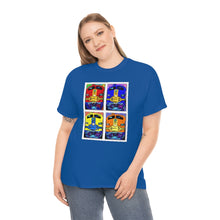 Load image into Gallery viewer, Four Faces of the Santa Fe from Gray vs. Grey in Color single panel Unisex Heavy Cotton Tee