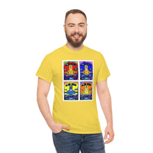 Load image into Gallery viewer, Four Faces of the Santa Fe from Gray vs. Grey in Color single panel Unisex Heavy Cotton Tee