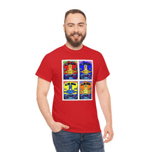 Load image into Gallery viewer, Four Faces of the Santa Fe from Gray vs. Grey in Color single panel Unisex Heavy Cotton Tee