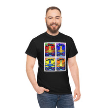 Load image into Gallery viewer, Four Faces of the Santa Fe from Gray vs. Grey in Color single panel Unisex Heavy Cotton Tee