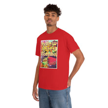 Load image into Gallery viewer, Yellow Space Machine from Gray vs. Grey in Color single panel Unisex Heavy Cotton Tee