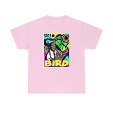 Load image into Gallery viewer, Charlie "Bird" Parker in Color from Gray vs. Grey in Color single panel Unisex Heavy Cotton Tee