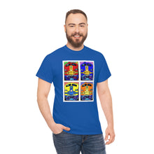 Load image into Gallery viewer, Four Faces of the Santa Fe from Gray vs. Grey in Color single panel Unisex Heavy Cotton Tee