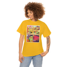 Load image into Gallery viewer, Yellow Space Machine from Gray vs. Grey in Color single panel Unisex Heavy Cotton Tee