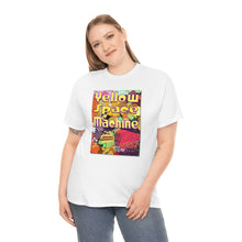 Load image into Gallery viewer, Yellow Space Machine from Gray vs. Grey in Color single panel Unisex Heavy Cotton Tee