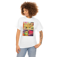 Load image into Gallery viewer, Yellow Space Machine from Gray vs. Grey in Color single panel Unisex Heavy Cotton Tee