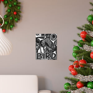 Bird in Black and White Premium Matte vertical posters