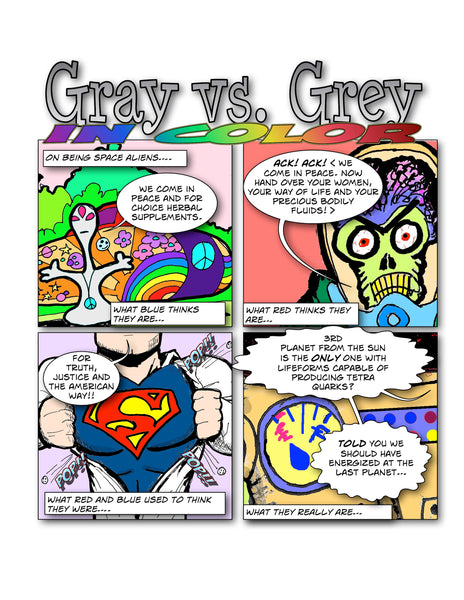 Gray vs. Grey in Color with 4 Different Perspectives on Aliens