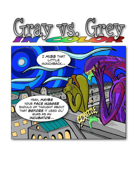 Gray vs. Grey in Color doing Inktober and Infinite Worlds Magazine Drawing Challenge