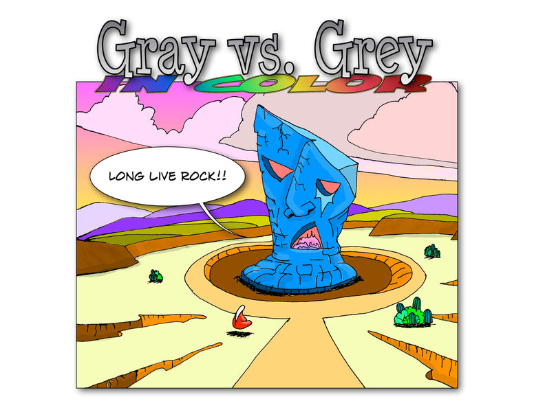 Gray vs. Grey in Color and the Great Blue Stone Monolith Alien Part 9