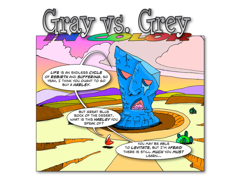 Gray vs. Grey in Color and the Great Blue Stone Monolith Alien Part 2