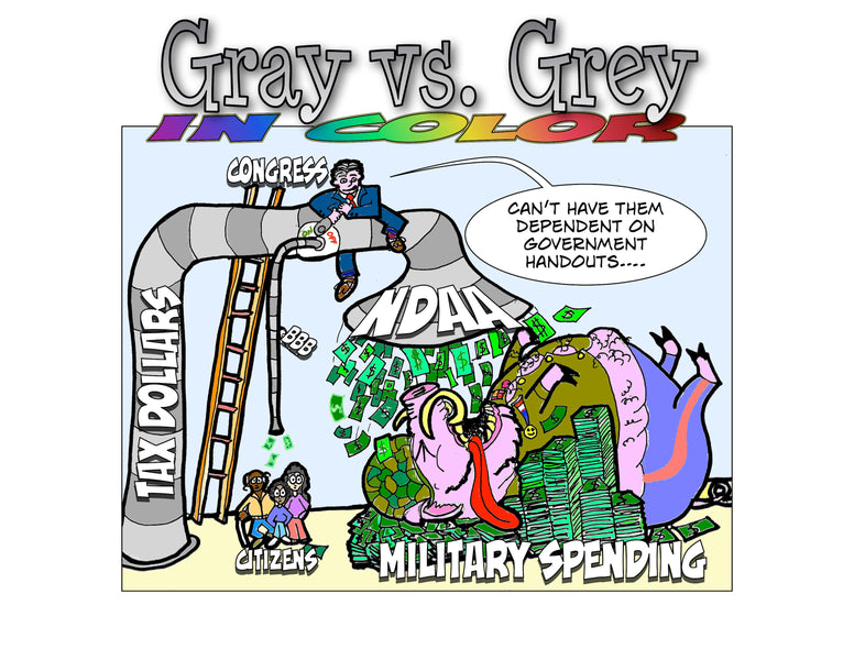 Gray vs. Gray in Color political cartoon