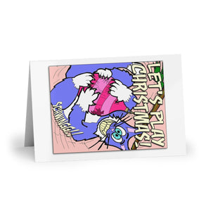 "Let's Play Christmas"  - Blue Cat Greeting Cards (1 or 10-pcs)
