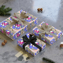 Load image into Gallery viewer, &quot;Let&#39;s Play Christmas&quot; - Blue Cat Gift Wrapping Paper Rolls, 1pc
