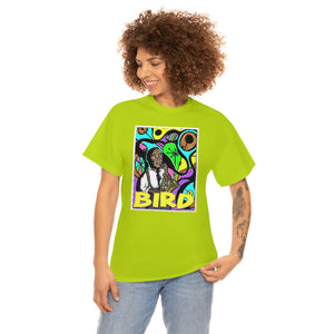 Charlie "Bird" Parker in Color from Gray vs. Grey in Color single panel Unisex Heavy Cotton Tee