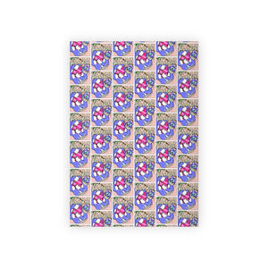 "Let's Play Christmas" - Blue Cat Gift Wrapping Paper Rolls, 1pc