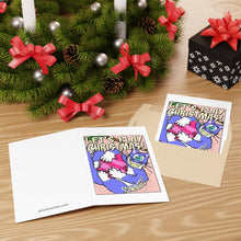 Load image into Gallery viewer, &quot;Let&#39;s Play Christmas&quot;  - Blue Cat Greeting Cards (1 or 10-pcs)