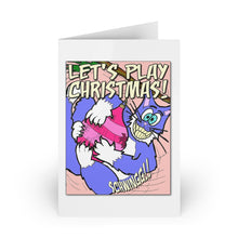 Load image into Gallery viewer, &quot;Let&#39;s Play Christmas&quot;  - Blue Cat Greeting Cards (1 or 10-pcs)