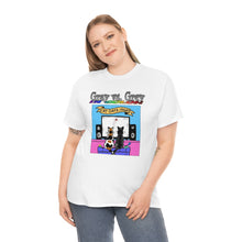 Load image into Gallery viewer, Cat Date Night from Gray vs. Grey in Color single panel Unisex Heavy Cotton Tee