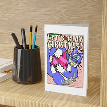 Load image into Gallery viewer, &quot;Let&#39;s Play Christmas&quot;  - Blue Cat Greeting Cards (1 or 10-pcs)