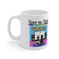 Gray vs. Grey in Color Cat Date Night Ceramic Mug 11oz